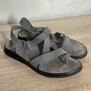 Chaco Wayfarer Loop Gray Leather Women Sandals Size 11
